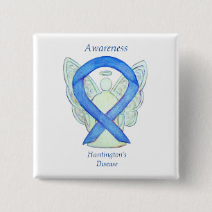 Macaron Carré 5 Cm Huntington's Disease Awareness Ribbon Angel Pin