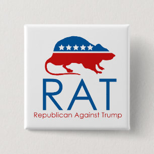 Macaron Carré 5 Cm I am a R.A.T: Republican Against Trump