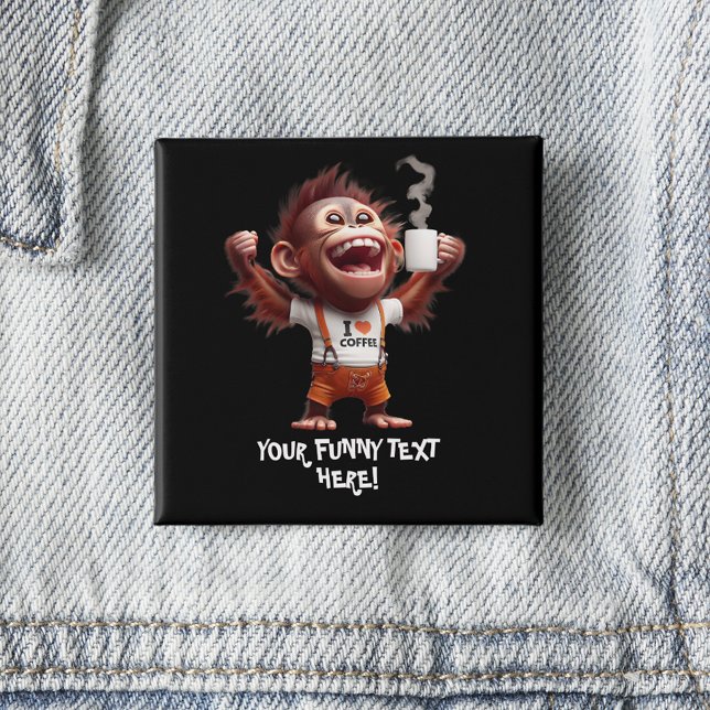 Macaron Carré 5 Cm I ♥ café (Créateur téléchargé)