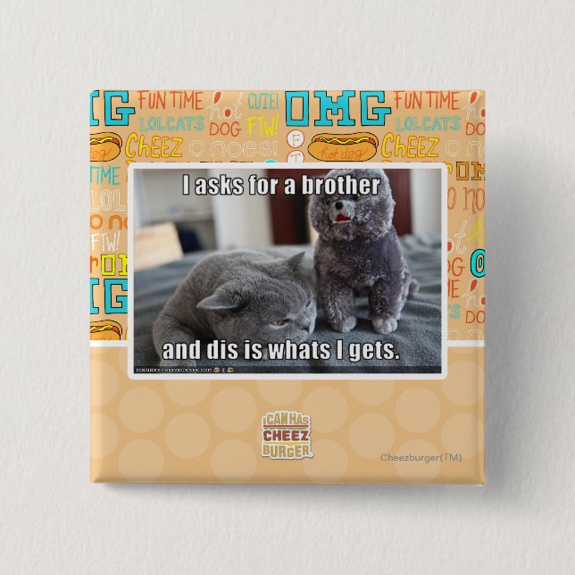 Macaron Carré 5 Cm I demande un frère (Devant)