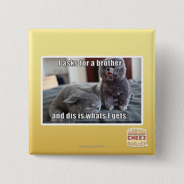 Macaron Carré 5 Cm I demande un frère (Devant)