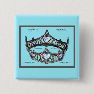 Macaron Carré 5 Cm I just fix my crown tiara and take my power back