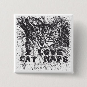 Macaron Carré 5 Cm I Love Cat Naps, chat dort
