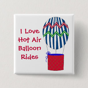 Macaron Carré 5 Cm I Love Hot Air Balloon Rides