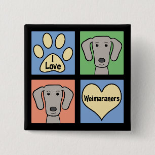 Macaron Carré 5 Cm I Love Weimaraners