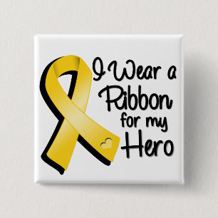Macaron Carré 5 Cm I Wear a Gold Ribbon For My Hero