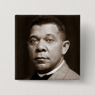 Macaron Carré 5 Cm Icône de l'histoire noire : Booker T. Washington, 