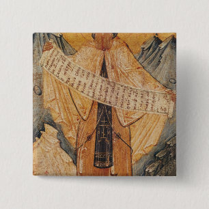 Macaron Carré 5 Cm Icône de St Saba de Jérusalem, 1572