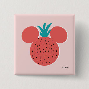 Macaron Carré 5 Cm Icône fraise Mickey