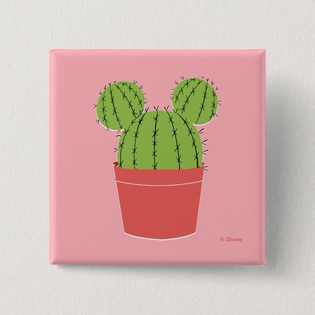 Macaron Carré 5 Cm Icône Mickey Mouse Cactus (Devant)
