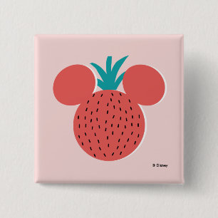 Macaron Carré 5 Cm Icône Mickey Mouse Fraise