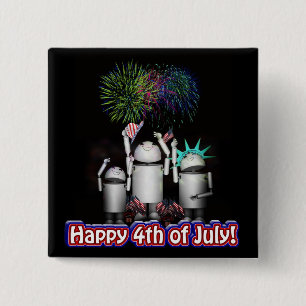 Macaron Carré 5 Cm ID-4 - Robox9 et la famille célèbrent la liberté