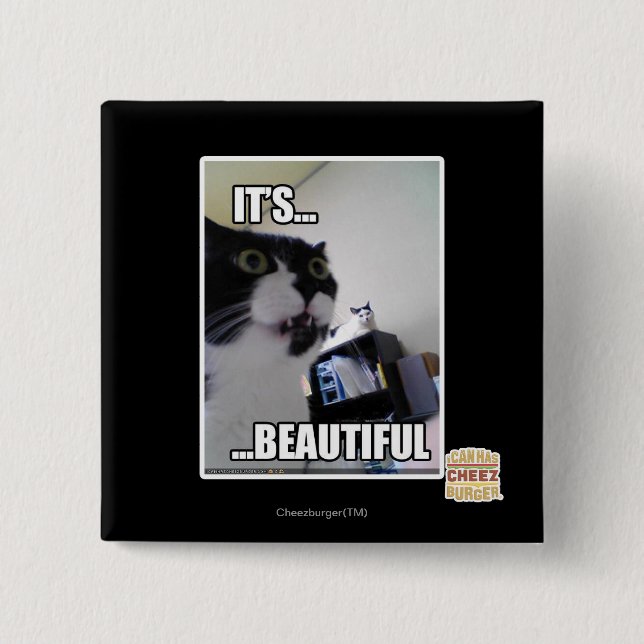 Macaron Carré 5 Cm Il est beau (Devant)