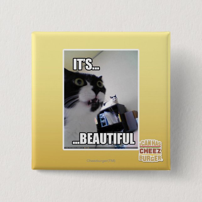 Macaron Carré 5 Cm Il est beau (Devant)