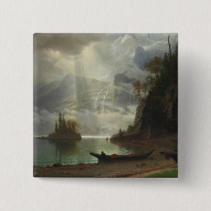 Macaron Carré 5 Cm Île dans le lac (huile sur la toile)