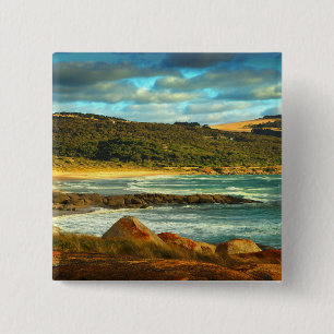 Macaron Carré 5 Cm Île de Flinders de la plage d'Emita, Tasmanie