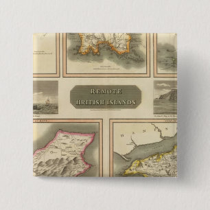 Macaron Carré 5 Cm Îles britanniques éloignées