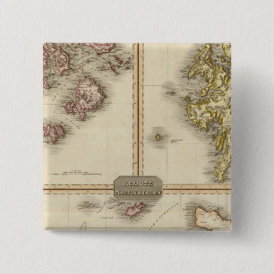 Macaron Carré 5 Cm Îles britanniques éloignées Jersey et Guernesey