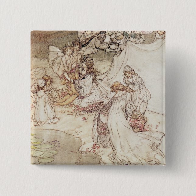 Macaron Carré 5 Cm Illustration d'Arthur Rackham | pour un conte de (Devant)