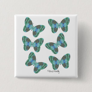 Macaron Carré 5 Cm Illustration de papillon à bijoux