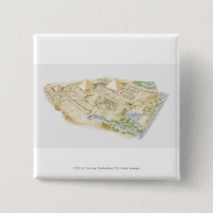 Macaron Carré 5 Cm Illustration des pyramides de Gizeh