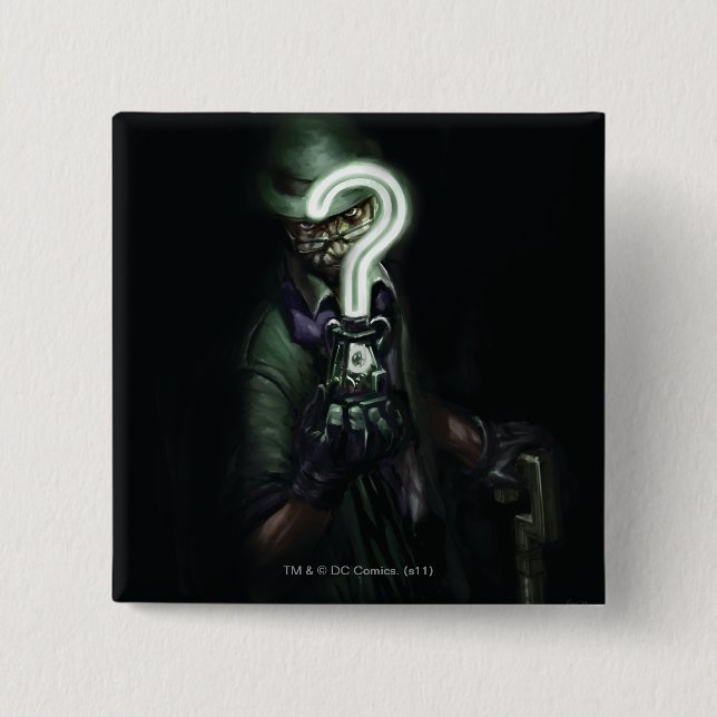 Macaron Carré 5 Cm Illustration Riddler (Devant)