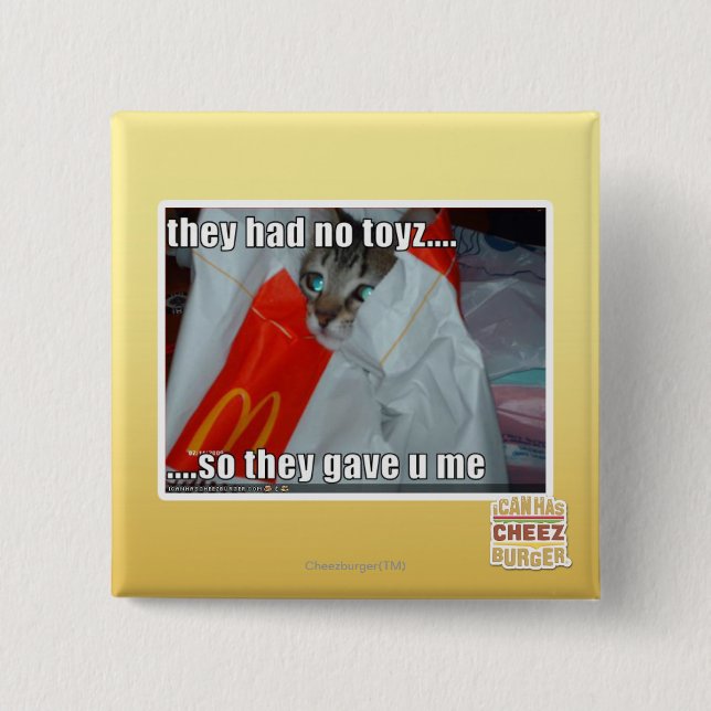 Macaron Carré 5 Cm ils n'ont eu aucun toyz (Devant)