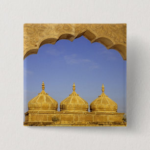 Macaron Carré 5 Cm Inde, Rajasthan, Jaisalmer. Dômes en grès