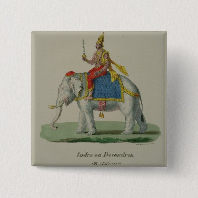 Macaron Carré 5 Cm INDRA, gravé par Marlet et cie (litho de couleur) (Devant)