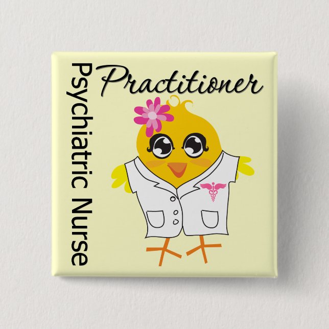 Macaron Carré 5 Cm Infirmière Chick v2 Psychiatrique Infirmière Prati (Devant)
