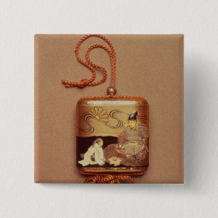 Macaron Carré 5 Cm Inro montrant un employé se mettant à genoux ava