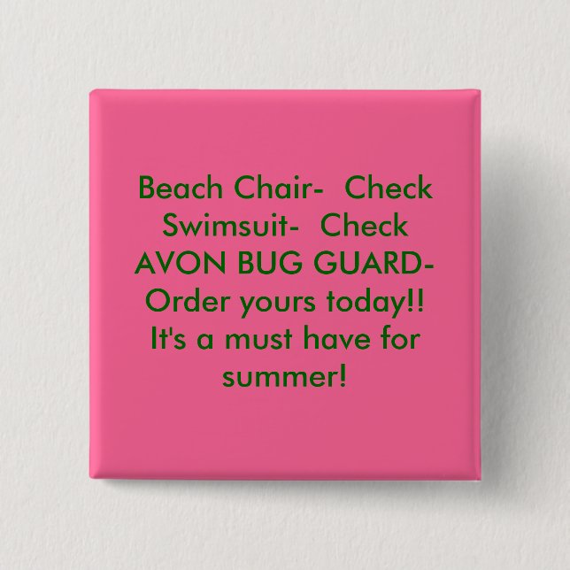 Macaron Carré 5 Cm INSECTE GUA de CheckSwimsuit- CheckAVON de chaise (Devant)