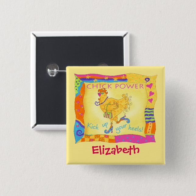 Macaron Carré 5 Cm Insigne de nom de puissance de poussette (Devant & derrière)