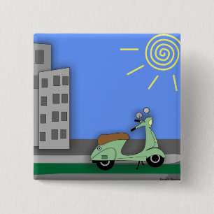 Macaron Carré 5 Cm Insigne de Scooter-scape