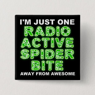 Macaron Carré 5 Cm Insigne drôle de bouton de morsure radioactive