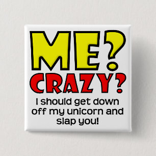 Macaron Carré 5 Cm Insigne drôle fol de bouton de licorne