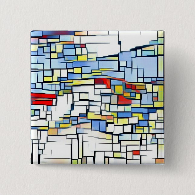 Macaron Carré 5 Cm Insigne génial d'art (Devant)