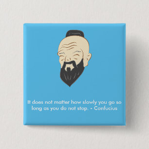 Macaron Carré 5 Cm Insigne inspiré de Confucius