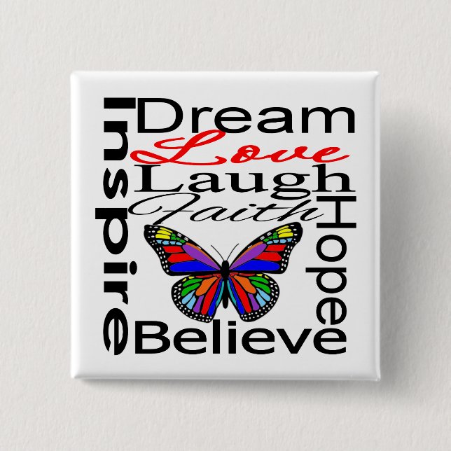 Macaron Carré 5 Cm Inspirez le collage (Devant)