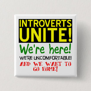 Macaron Carré 5 Cm Introvertis Unite Funny Button Badton Pin