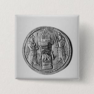 Macaron Carré 5 Cm Inverse d'une pièce de monnaie de Shapur II