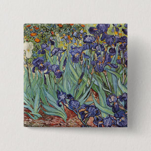 Macaron Carré 5 Cm Iris de Van Gogh Peinture Impressionniste