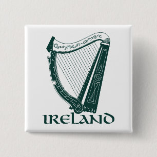 Macaron Carré 5 Cm Irlande Harp Design, Irish Harp