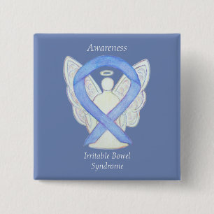 Macaron Carré 5 Cm Irritable Syndrome de l'intestin Ribbon IBS Pin