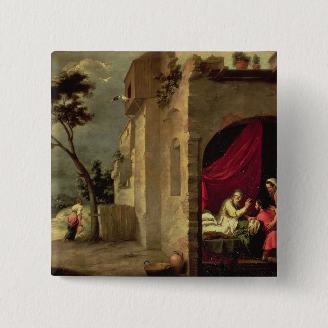 Macaron Carré 5 Cm Isaac bénissant Jacob (Devant)