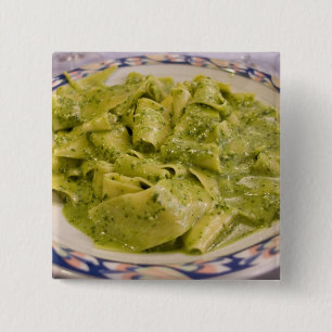 Macaron Carré 5 Cm Italie, Camogli. Assiette de pâtes au pesto