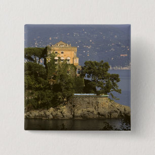 Macaron Carré 5 Cm Italie, Portofino. Vie panoramique sur la