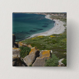 Macaron Carré 5 Cm Italie, Sardaigne, Tharros. Vue depuis l'espagnol