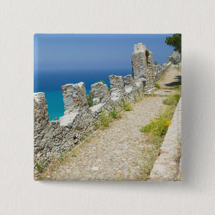 Macaron Carré 5 Cm Italie, Sicile, Cefalu, Promenade le long de la fa