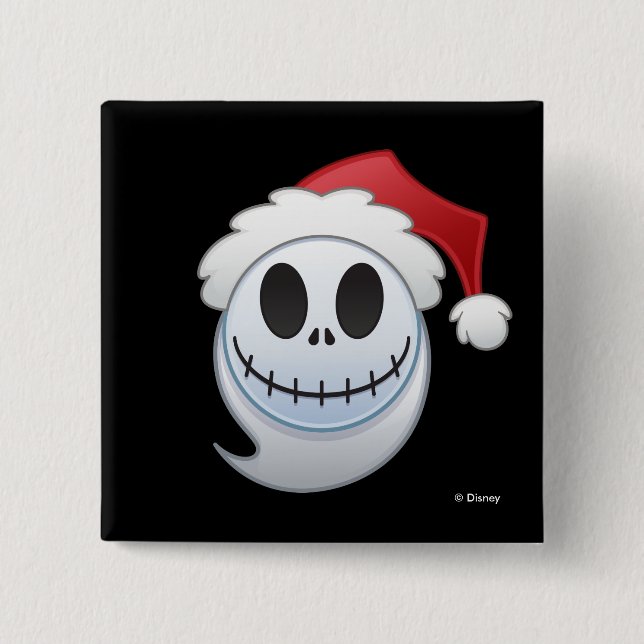 Macaron Carré 5 Cm Jack Skellington Père Noël Emoji (Devant)